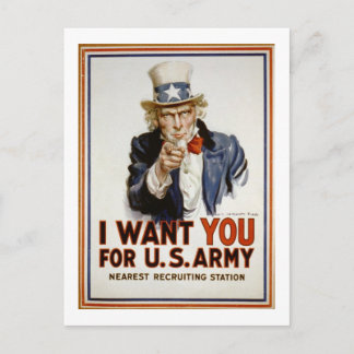 Uncle Sam - I Want You Postcard