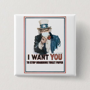 Uncle Sam "I Want You" to.... 15 Cm Square Badge
