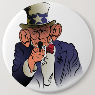 Uncle Sam in colour 6 Cm Round Badge