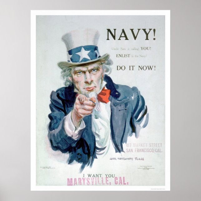 Uncle Sam is Calling You!  Enlist Navy (US02148B) Poster (Front)