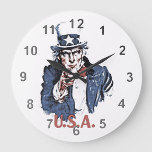 Uncle Sam Large Clock