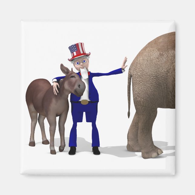 Uncle Sam Loves Animals Magnet (Front)