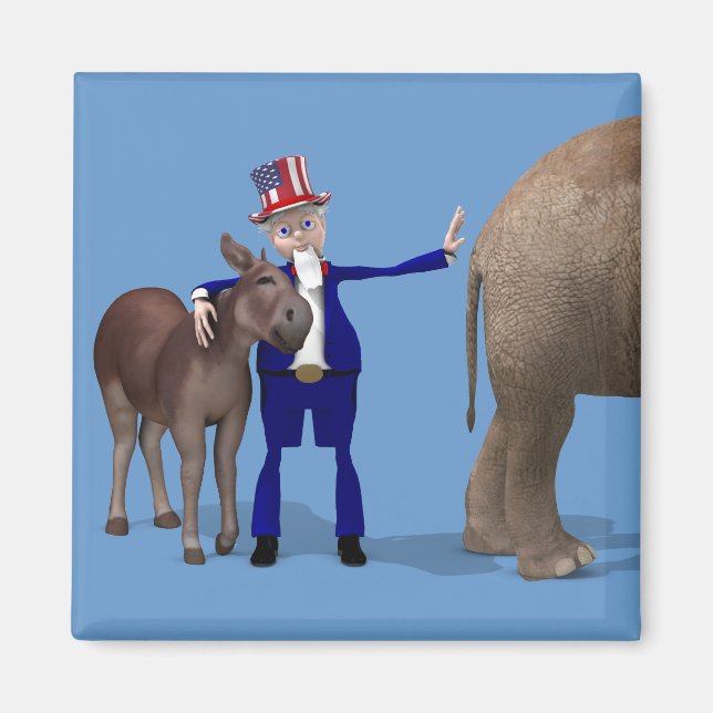 Uncle Sam Loves Animals Magnet (Front)