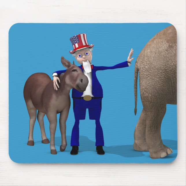 Uncle Sam Loves Donkeys Mouse Pad (Front)