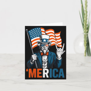 Uncle Sam Merica Rock Funny 4th of July American Card