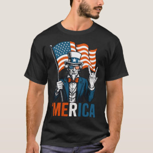 Uncle Sam Merica Rock Funny 4th Of July American F T-Shirt