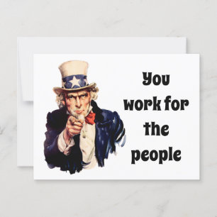 Uncle Sam Message to Elected Officials Postcard