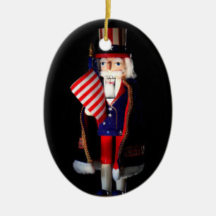 Uncle Sam Nutcracker Ceramic Ornament