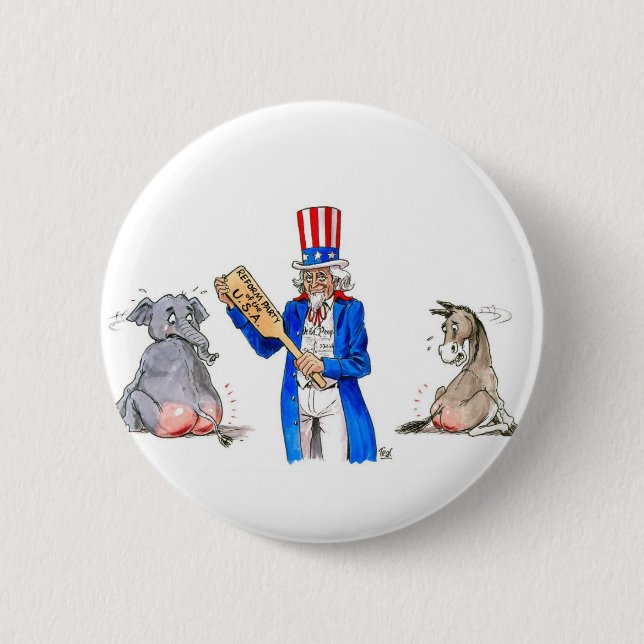 Uncle Sam Paddle 6 Cm Round Badge (Front)