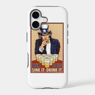 uncle Sam playing beer pong iphone cover