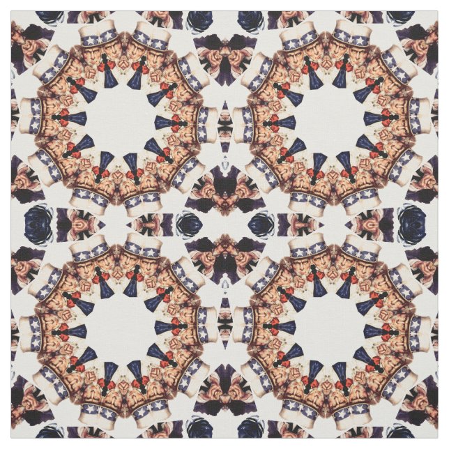 Uncle Sam Pointing Finger Kaleidoscope Fabric (Swatch)
