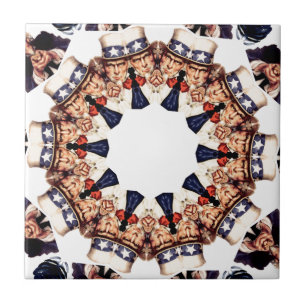 Uncle Sam Pointing Finger Kaleidoscope Tile