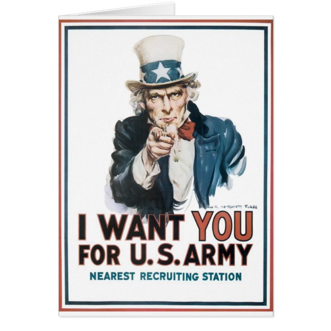 Uncle Sam Poster, America. I Want You For... (Front)