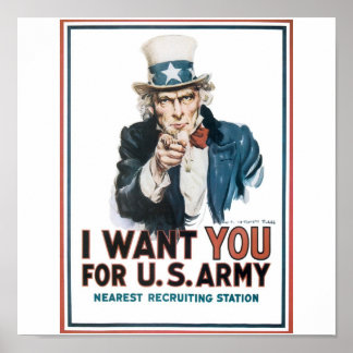 Uncle Sam Poster, America. I want you for the U.S. Poster