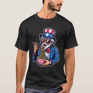 Uncle Sam Ramen Anime USA American Flag 4th Of Jul T-Shirt