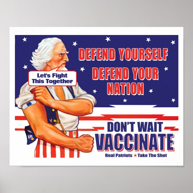 Uncle Sam Retro Vaccinate Add Your Own Slogan Poster (Front)