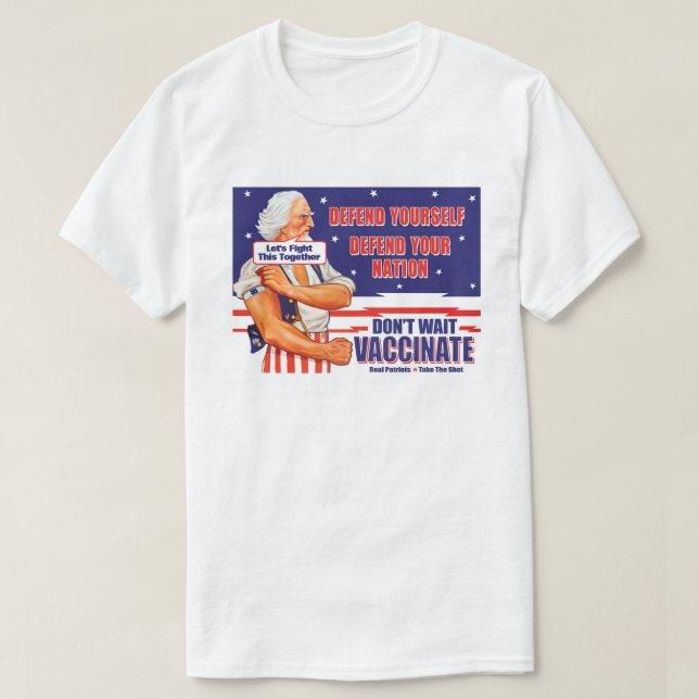 Uncle Sam Retro Vaccinate Add Your Own Slogan T-Shirt (Design Front)
