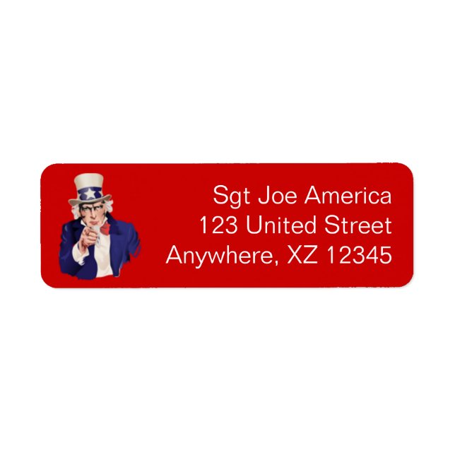 Uncle Sam Return Address Label (Front)