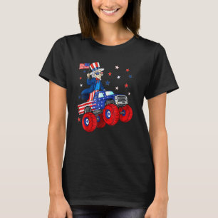 Uncle Sam Riding Monster Truck 4th Of July Boys Ki T-Shirt