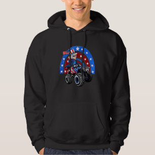 Uncle Sam Riding Monster Truck 4th Of July Merica Hoodie