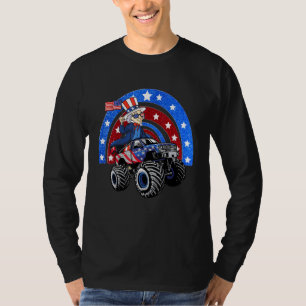 Uncle Sam Riding Monster Truck 4th Of July Merica T-Shirt