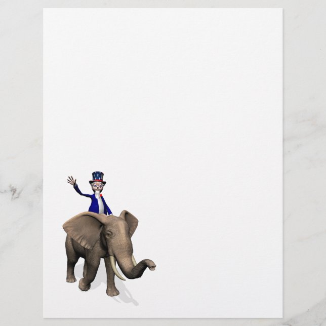 Uncle Sam Riding On Elephant (Front)
