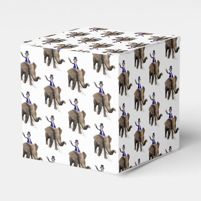 Uncle Sam Riding On Elephant Favour Box (Front Side)