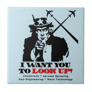 Uncle Sam says I Want You To Look Up Ceramic Tile