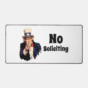 Uncle Sam Says No Soliciting Desk Mat