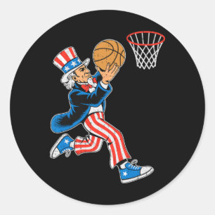 Uncle Sam Sketll American Flag Usa Sport 4th Of Ju Classic Round Sticker