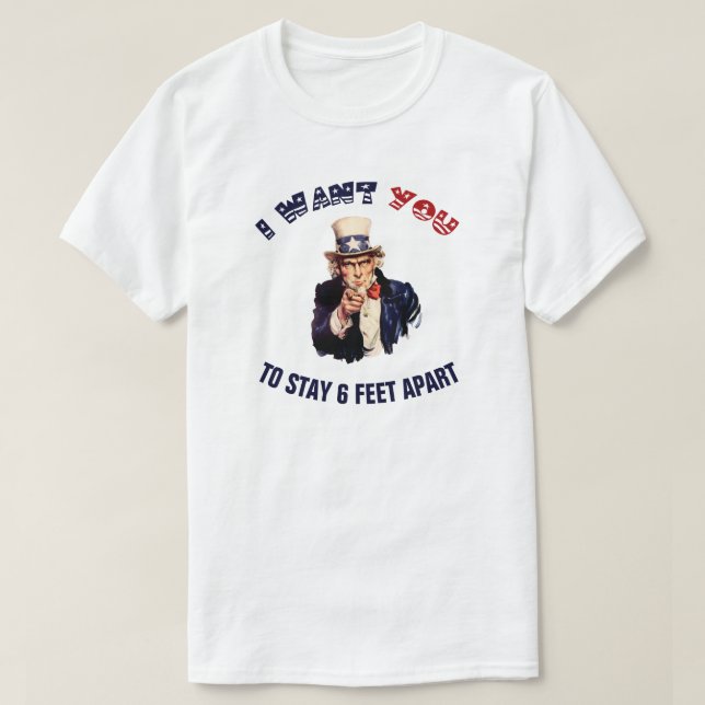 Uncle Sam Social Distancing T-Shirt (Design Front)