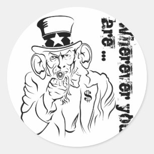 Uncle Sam Square Sticker