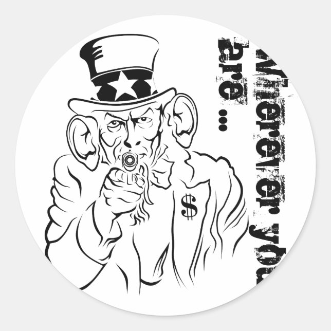 Uncle Sam Square Sticker (Front)