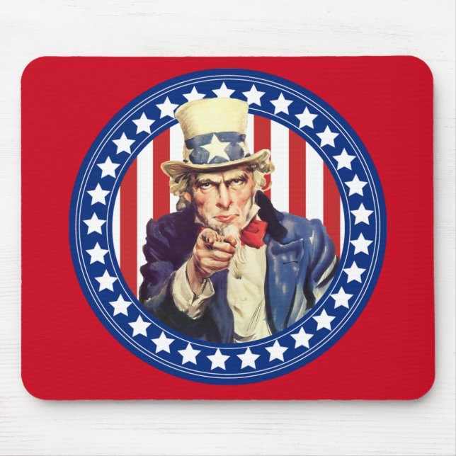 Uncle Sam Stars and Stripes Mouse Pad (Front)