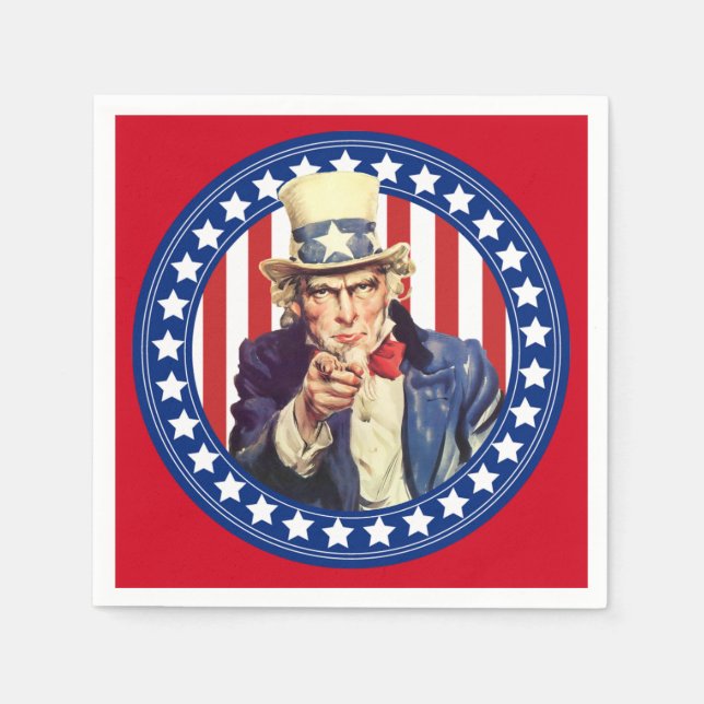 Uncle Sam Stars and Stripes Napkin (Front)