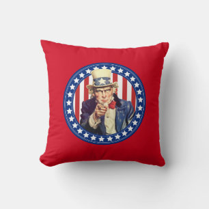 Uncle Sam Stars and Stripes Reversible Cushion