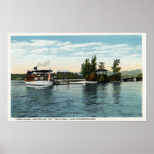 Uncle Sam Steamer at the Loon Island Landing Poster (Front)