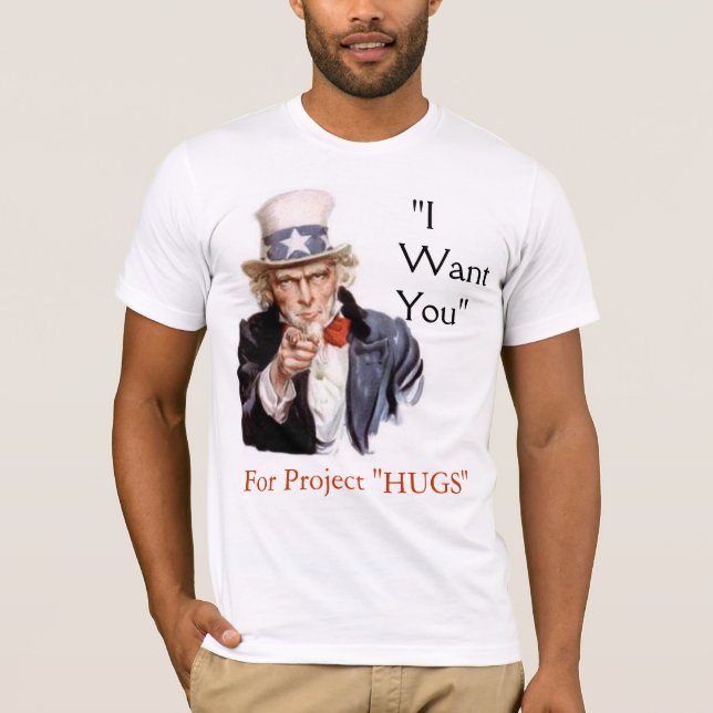 "Uncle Sam Supports the 'HUGS' Project T-Shirt (Front)