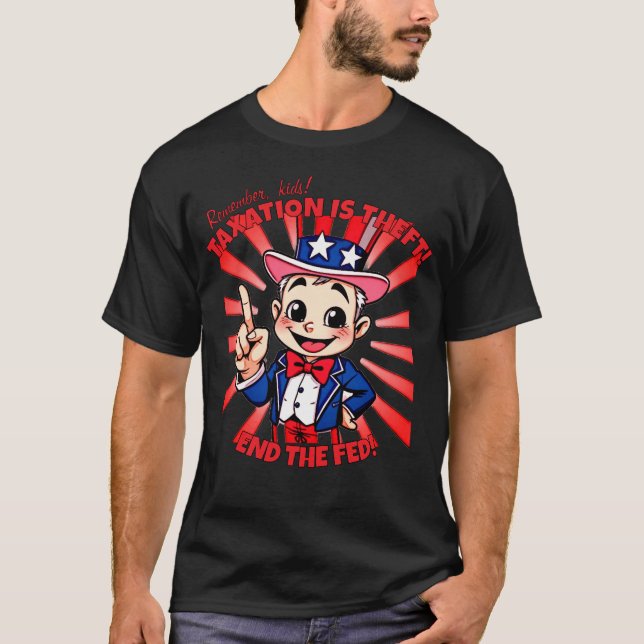 Uncle Sam Taxation is Theft T-Shirt (Front)