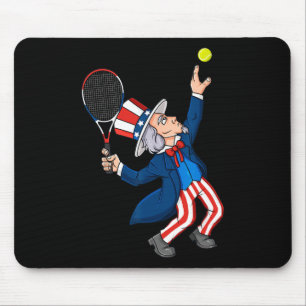 Uncle Sam Tennis 4th Of July Patriotic Boys Girls Mouse Pad