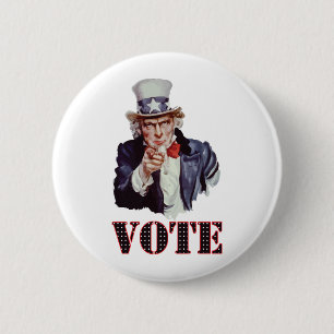 Uncle-Sam---Vote 6 Cm Round Badge