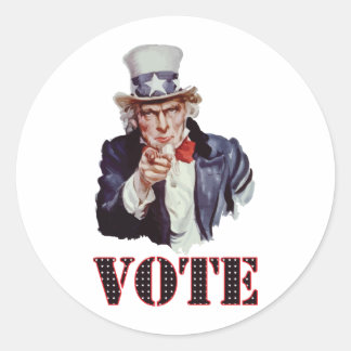 Uncle-Sam---Vote Classic Round Sticker