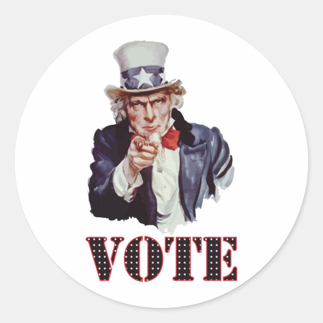 Uncle-Sam---Vote Classic Round Sticker (Front)
