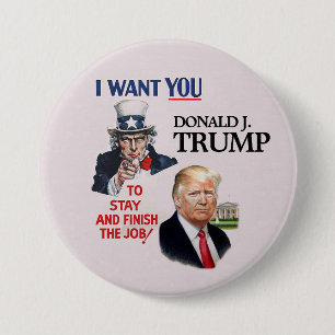 Uncle Sam Wants Donald Trump 2020 7.5 Cm Round Badge