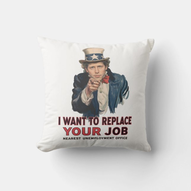 Uncle Sam Wants to Replace Your Job With AI Cushion (Front)