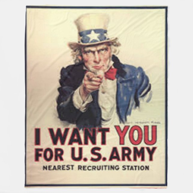 UNCLE SAM WANTS YOU FLEECE BLANKET (Front)