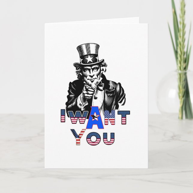 Uncle Sam Wants You For Groomsman Invitation (Front)