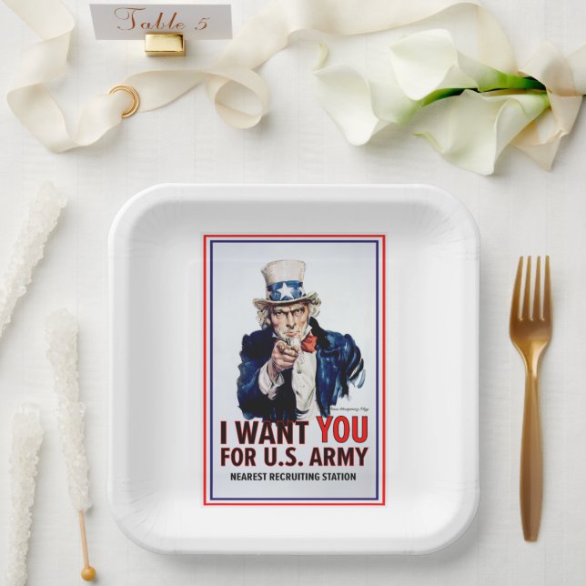 Uncle Sam Wants You. Paper Plate (Wedding)