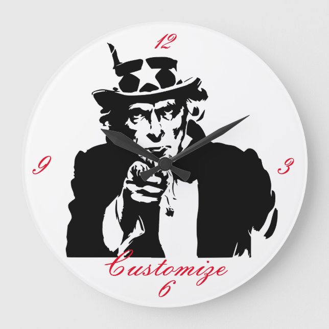 Uncle Sam Wants You Thunder_Cove Large Clock (Front)