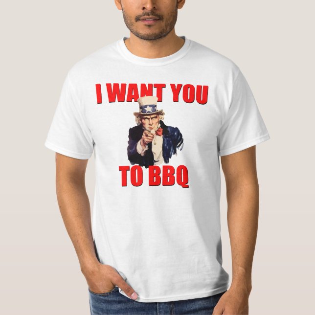 Uncle Sam Want's YOU to BBQ T-Shirt (Front)